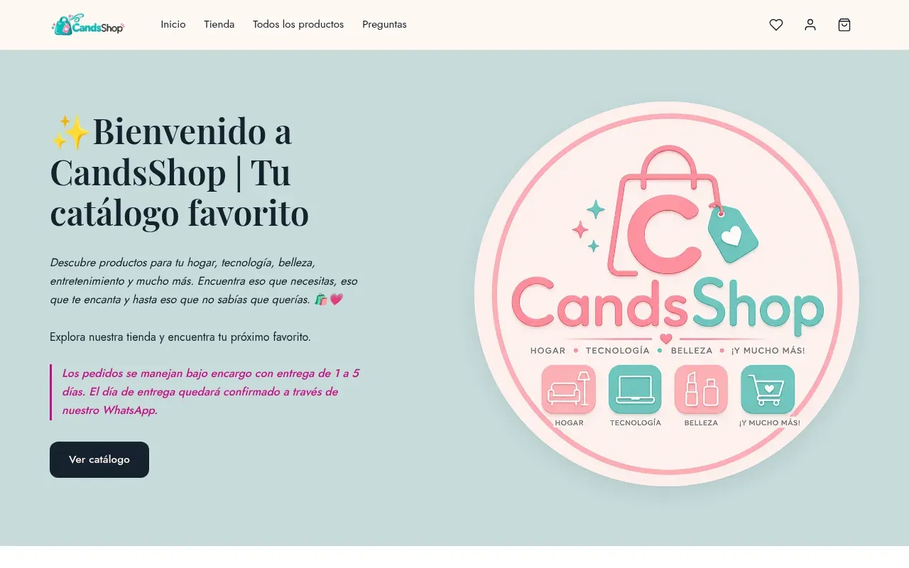 Desktop screenshot: candsshop.com